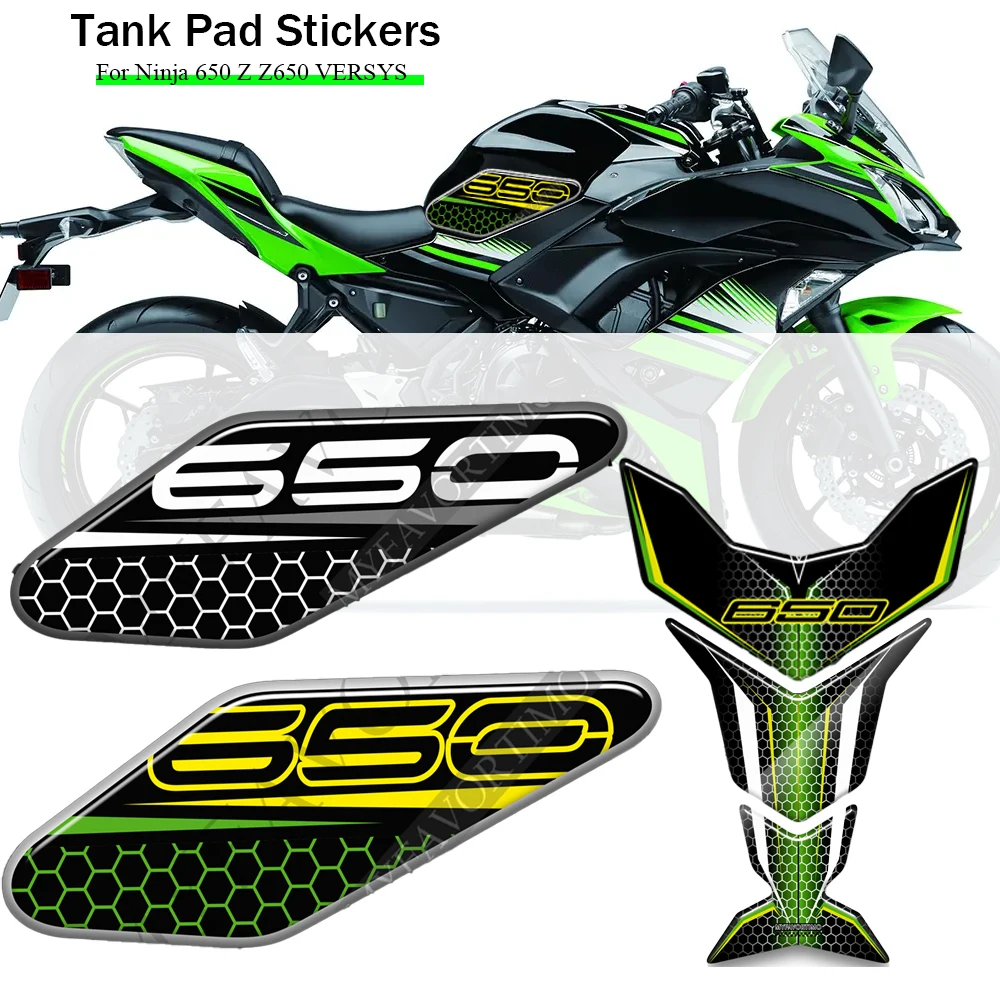 Motorcycle Sticker Fairing Protector Decals Oil Fuel Tank Pad Protector For Kawasaki Ninja 650 Z Z650 VERSYS