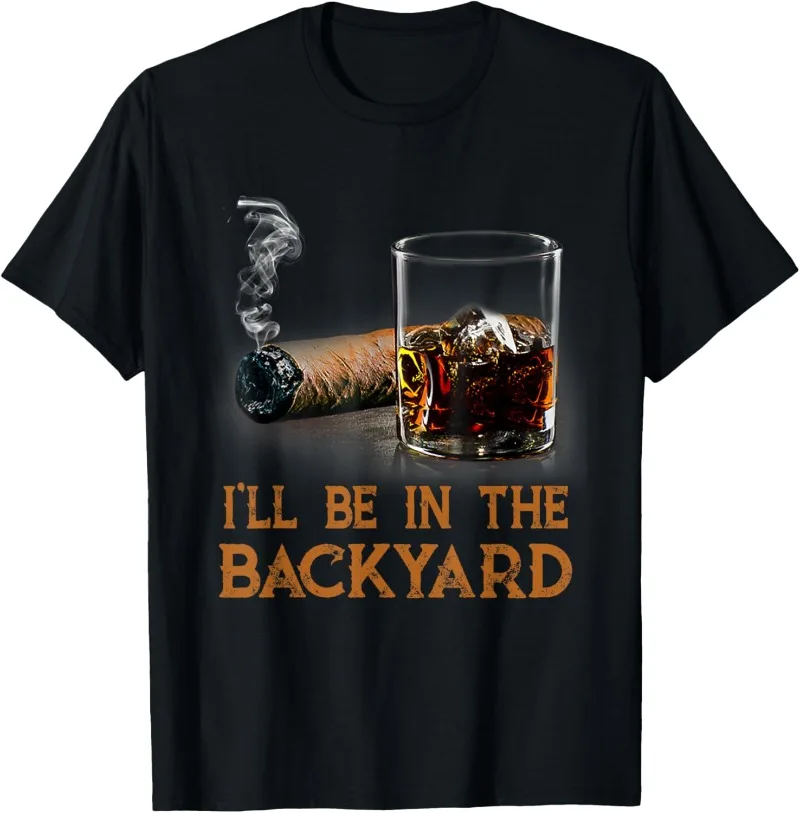 Funny Cigar and Bourbon Lovers T-Shirt Vintage Cigar Retro Graphic T Shirts Retro Shirts Man Clothing Men's T-shirt Shirt