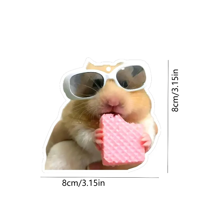 Car Air Freshener Funny Hamster Wearing Sunglasses Hanging Scent Card for Car Rearview Mirror Decor Ornament Gift