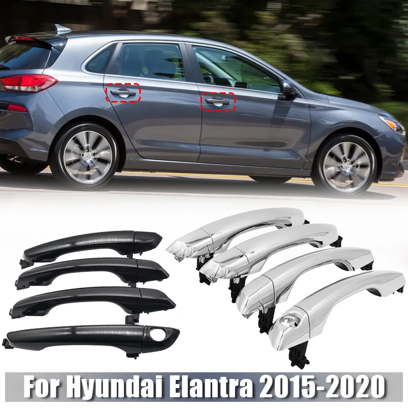 

Front Rear Left Right Black Exterior Door Handle 82651-F2010 82652-F2010 82661-F2020 82662-F2050 for Hyundai Elantra 2015 - 2020