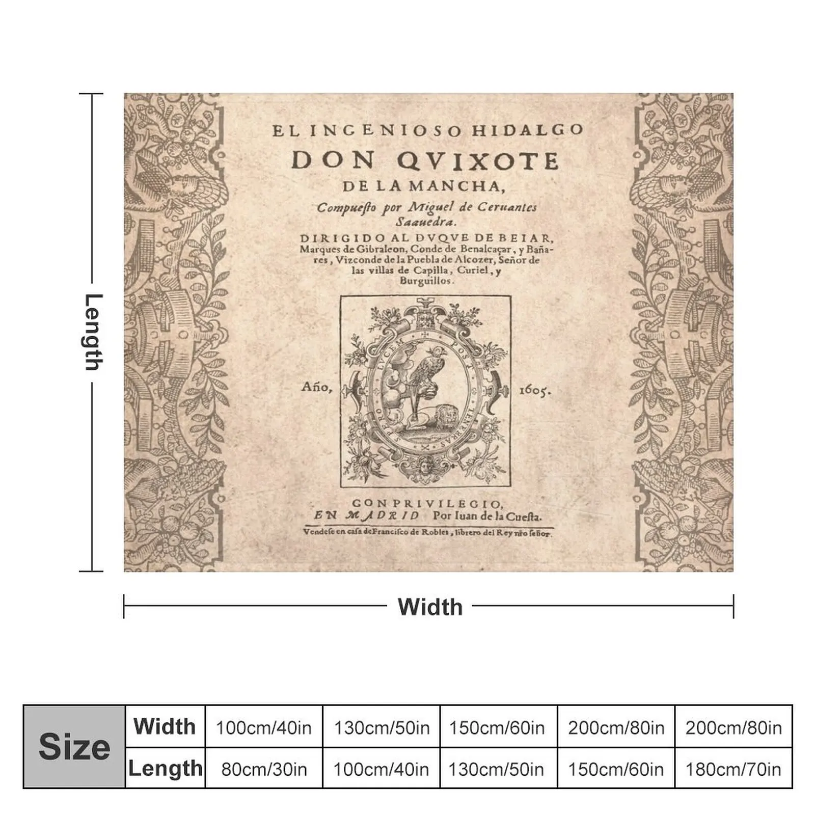 Cervantes, Don Quijote de la Mancha 1605 Throw Blanket Thermal Nap Retros Bed covers Blankets