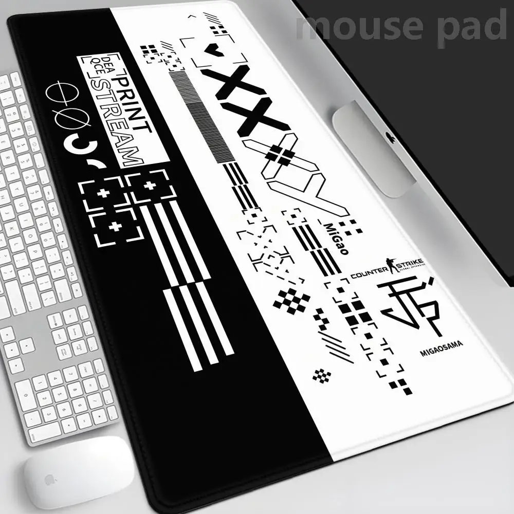 

White Mouse Pads Printstream Gaming Mousepads Large Mousepad Gamer Rubber Mat Rubber Deskpad Company Long Desk Mats XXL For Csgo
