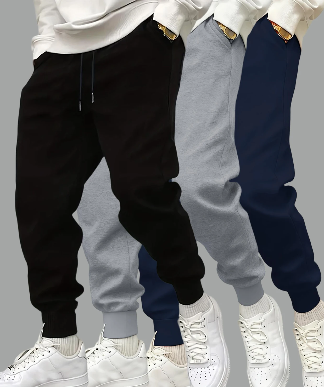 

Man Autumn Jogging Long Pant Elastic Waist Fleece Pants Warm Street Britches Soft Pocket Sportpants Casual Sports Trousers