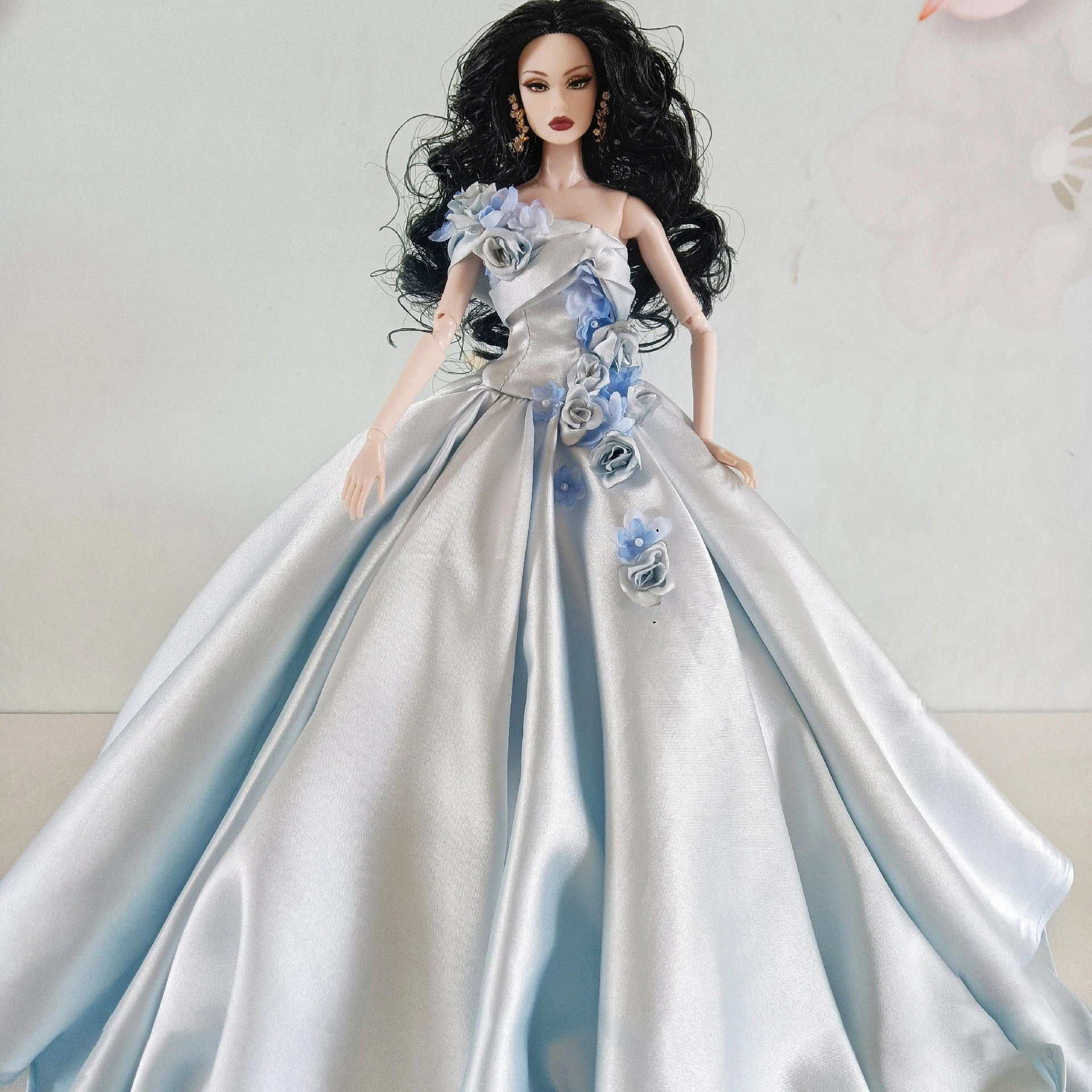 Senior Sense Pink Elegant French Evening Gown Luxury Flower Fairy Dresses 30cm Doll Clothes Accessories For 1/6 Supermodel Doll