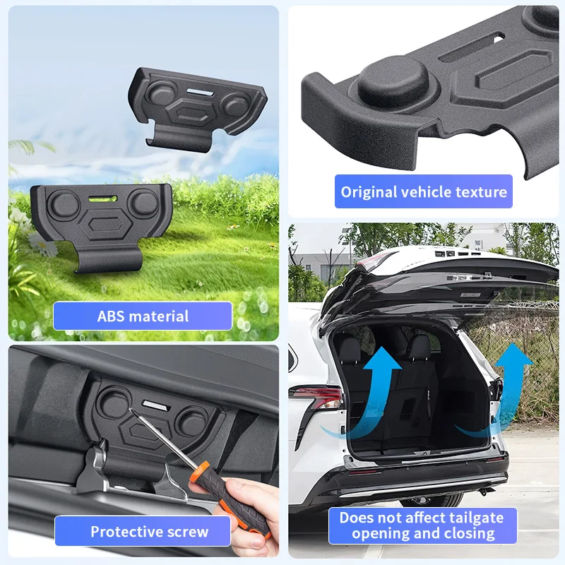 QHCP Rear Tailgate Screw Cover ABS Rear Door Support Protective Covers For Toyota Highlander Crown Kluger 2022 Styling Accessory