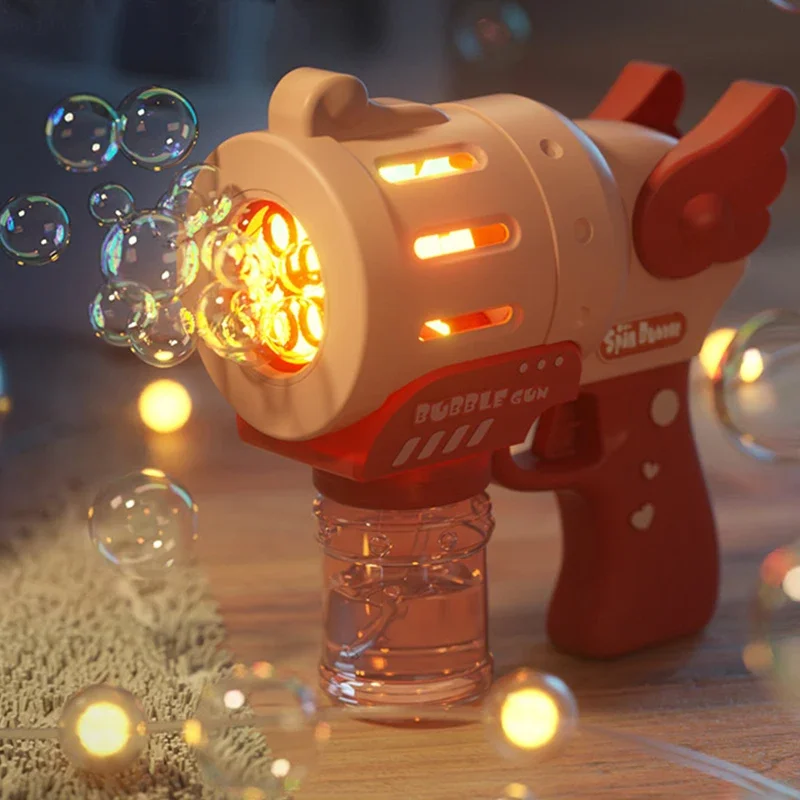 23/29穴電動バブルガンマシン、子供用発光バブルメーカー、キッズトイギフト、屋外ウェディングパーティー自動ソープマシン