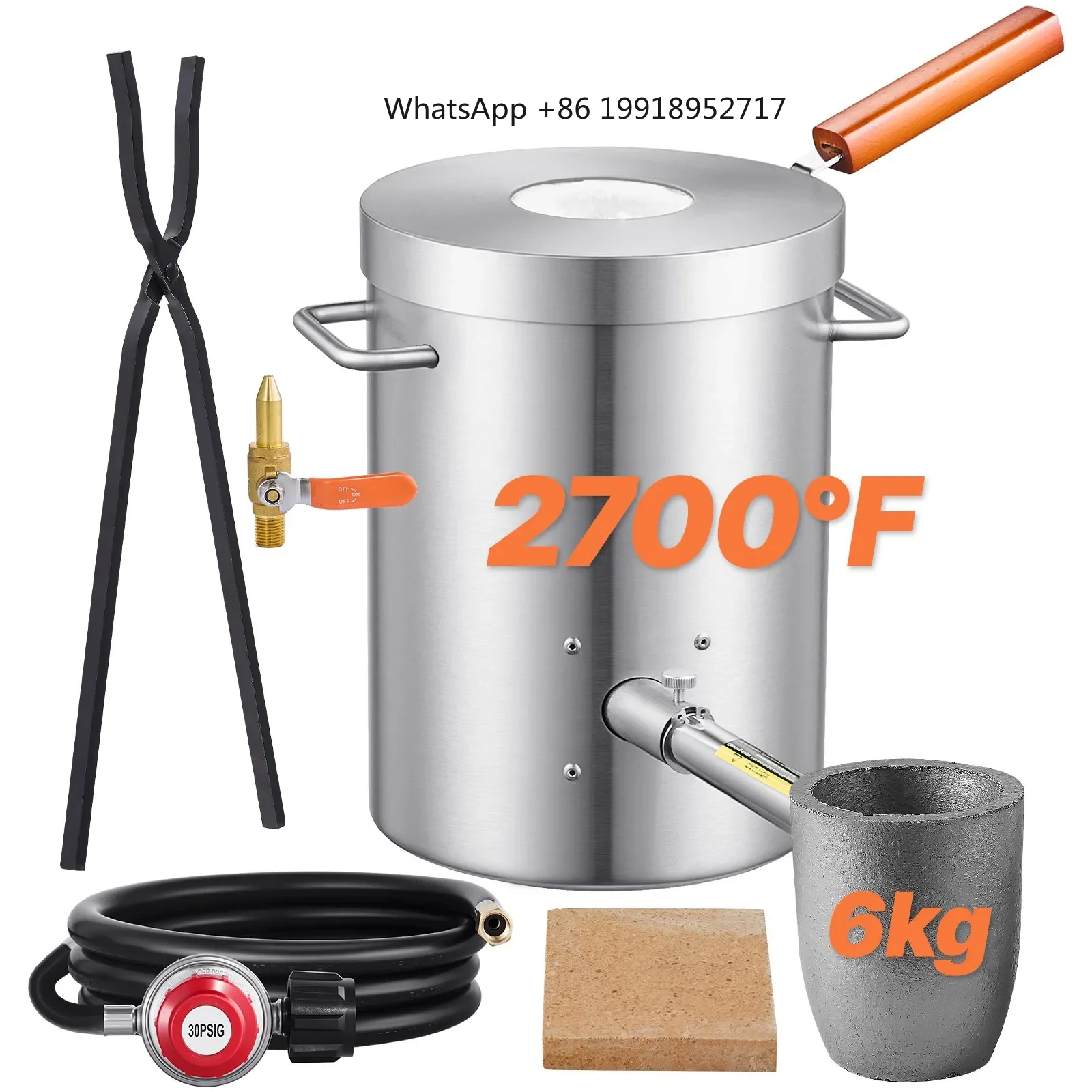6KG/8KG Propane Melting Furnace Kit, Large Capacity Foundry Home Kilns, Blacksmithing Forge with Crucible & Tongs Kiln For Metal