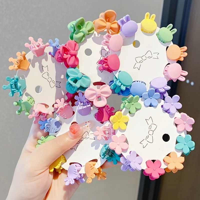 10pcs Girls Hair Claw Clips Mini Beautiful Cute Princess Hair Accessories Candy Color Hair Pin Flower Hair Clips For Women