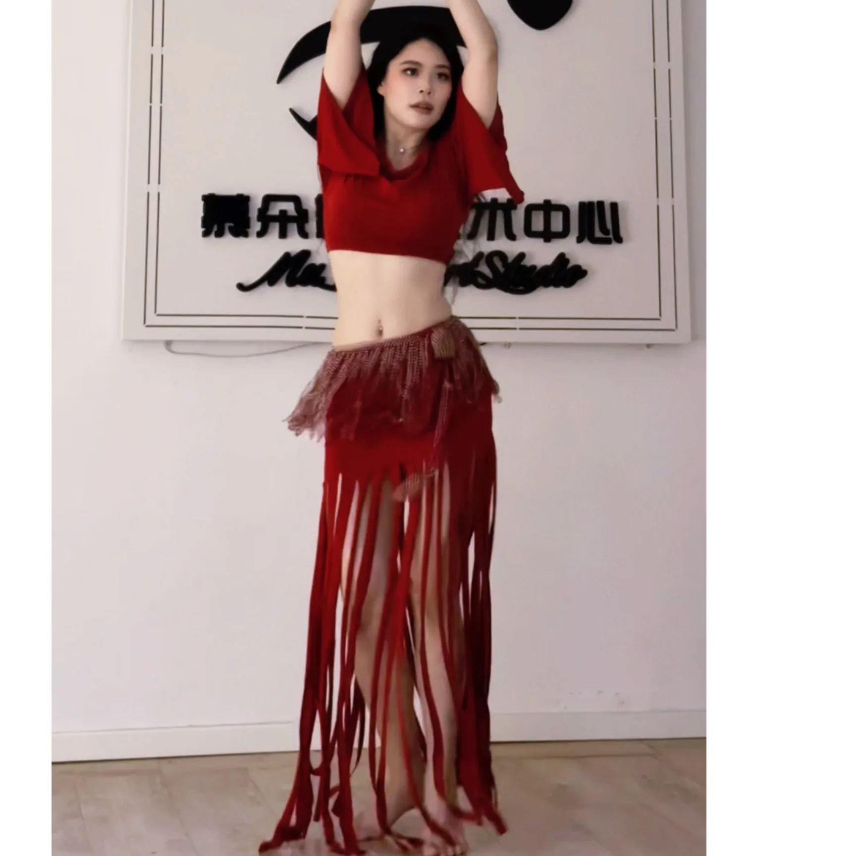

2026 belly dance competition clothing women's sexy temperament performance clothes adult oriental dance practice costume set