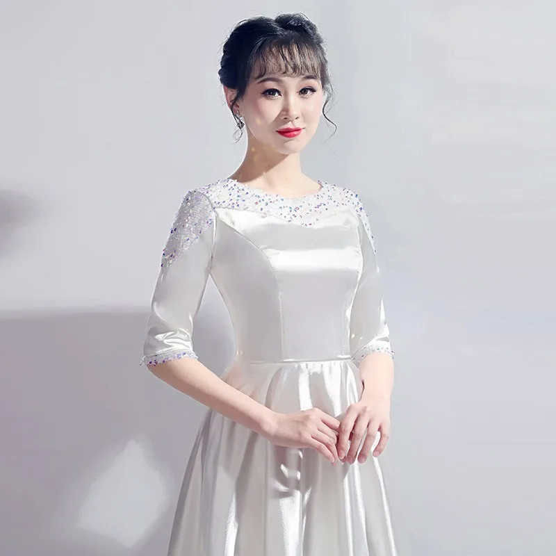 Strój chóralny damski długa suknia 2026 nowy kostium chóralny dla dorosłych w średnim i starszym wieku strój na występy