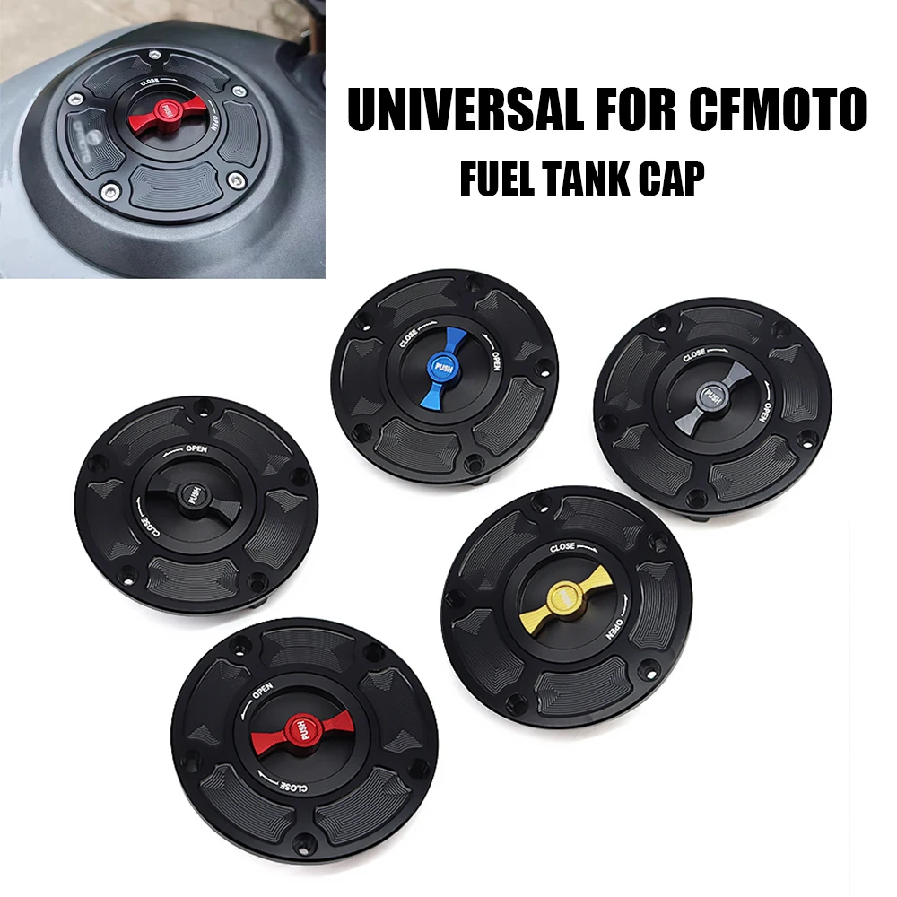 

Fuel Gas Tank Cap Cover CNC Aluminum Keyless Motorcycle Accessories For CFMOTO 800MT 650NK 400GT 400NK 450NK 250NK 450SR 250SR