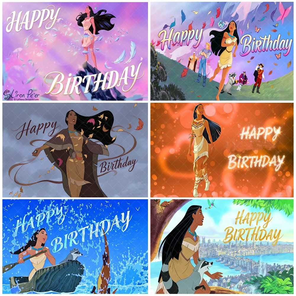 

Disney Pocahontas Theme Backdrop Pocahontas Princess Birthday Party Decorations Baby Shower Supplies Girl Gift Photo Studio Prop