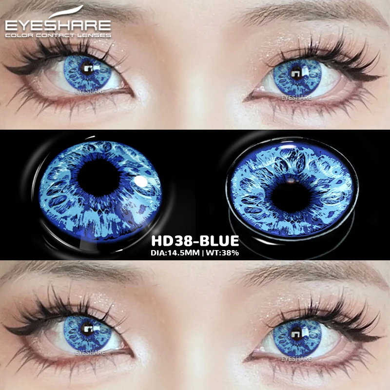 EYESHARE Cosplay Weiß Farbige Kontaktlinsen 2 stücke Crazy Red Kontaktlinsen Anime Schwarz Augenlinsen Halloween Schönheit Make-Up Objektiv – Detail 16
