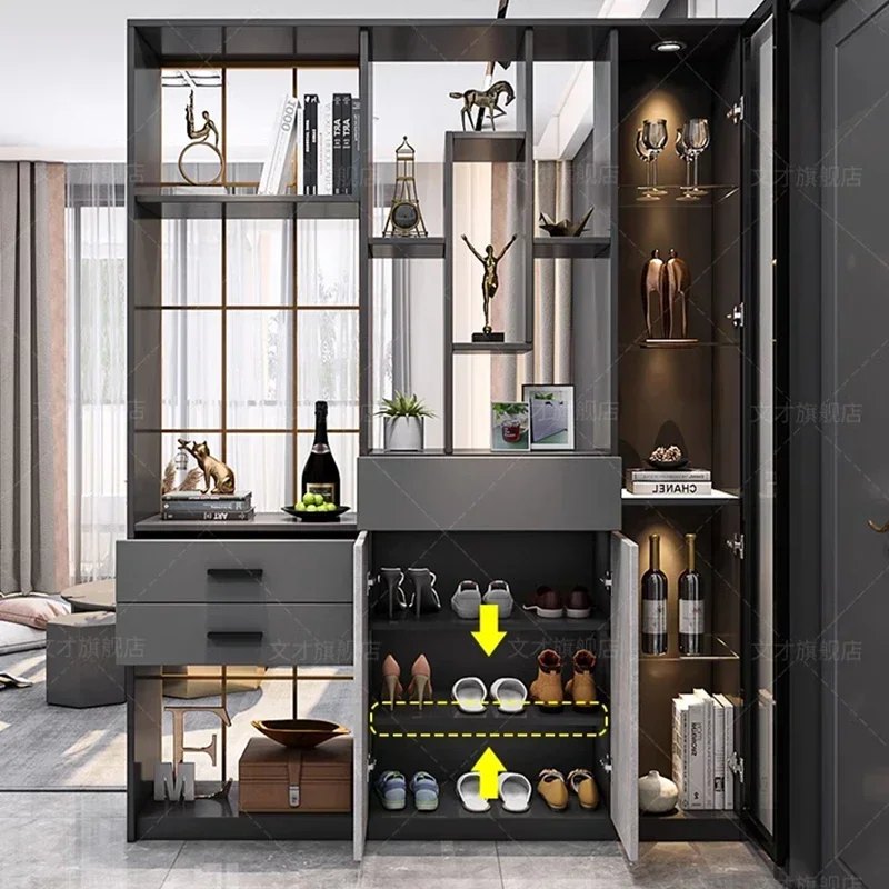 AAhot Sale Luxury Wood Living Room Cabinets Mobile Filing Storage Bookshelf Cabinets Shoe Drawers Wine Trendy Furniture