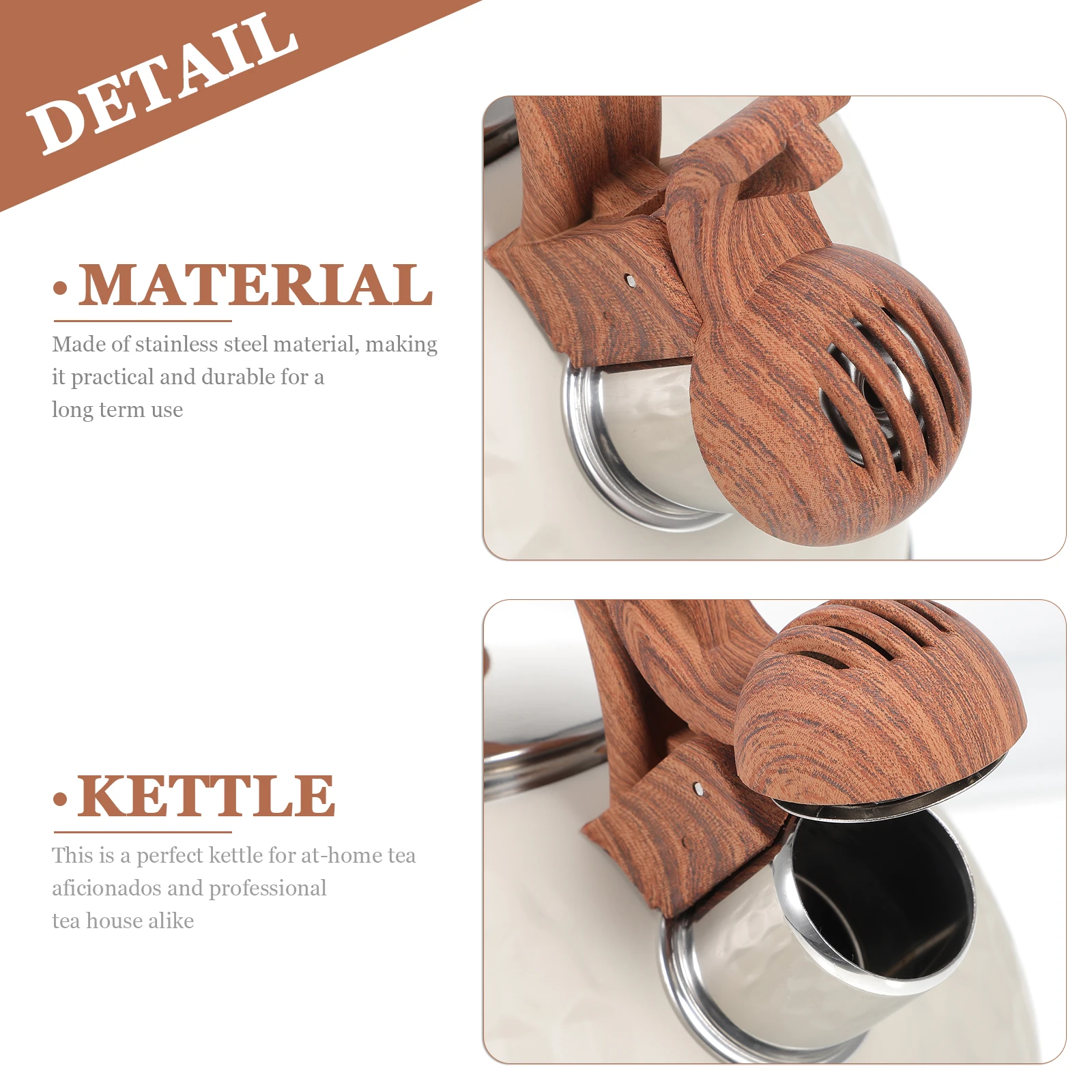 

Stainless Steel Tea Kettle Household Stovetop Water Boiling Pot Cool Handle Fast Heating Kitchen Restaurant Home