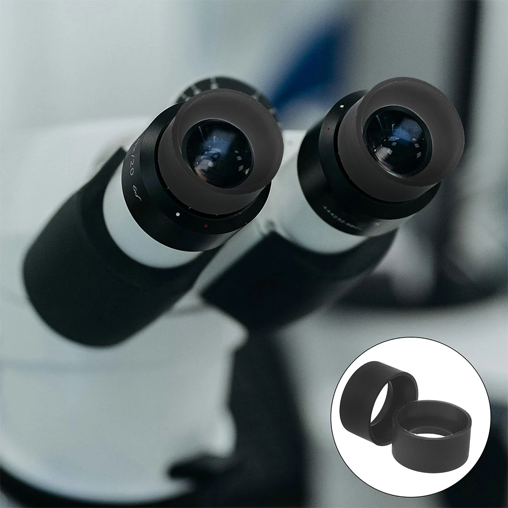 

2pcs Microscope Eyepiece Eye Cups Rubber Clear Observation Stereoscopic Compatible Protective Cover Cylinder Vision Test