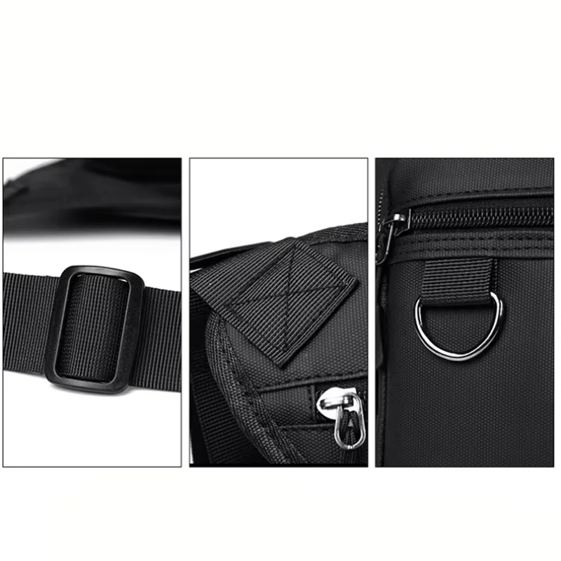 Motorcycle Leg Side Bag Men Multifunctional Waist Hip Pouch Outdoor Casual Riding Thigh Fanny Pack With 3‑Button Keychain