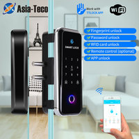 Factory Direct Sale TTlock WIFI Lock Biometric Office Shop Glass Door Lock APP, Fingerprint, Card, Code, Remote Control Unlock