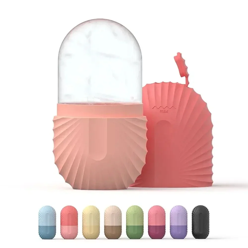 Rullo di ghiaccio per viso e occhi Massaggio viso Stampo per ghiaccio in silicone per bellezza del viso Sollievo dal gonfiore Massaggiatore facciale Strumenti per la cura della pelle