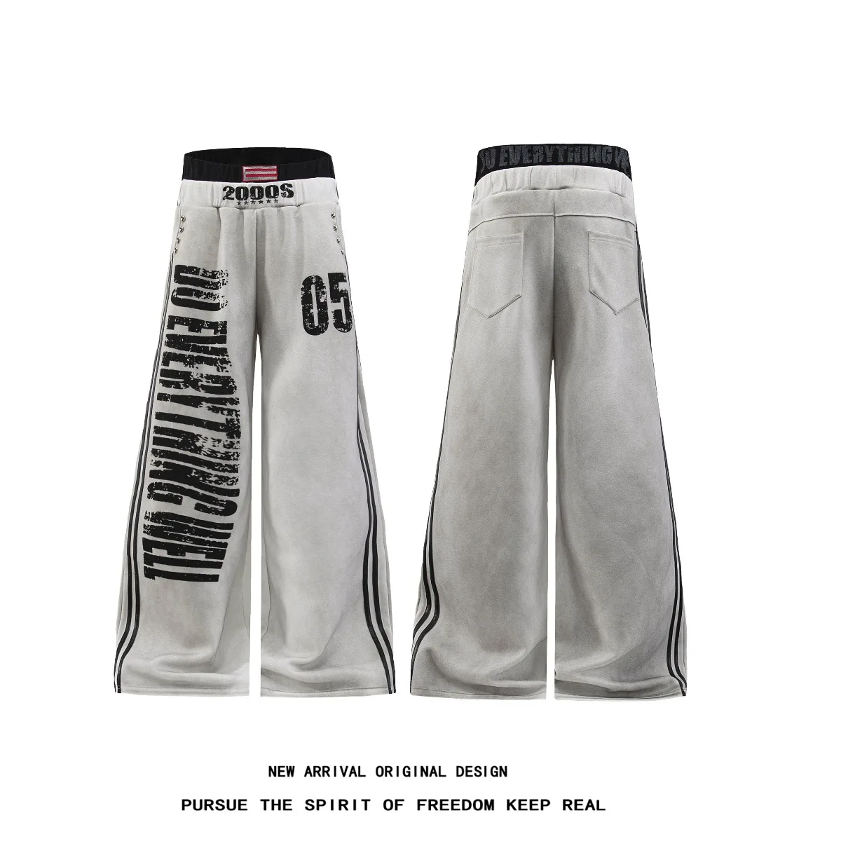 Vintage Straight Leg Wide Leg Pants Men's Casual Trousers Double Waist Design Autumn Winter Fashionable Loose Fit Straight Cut
