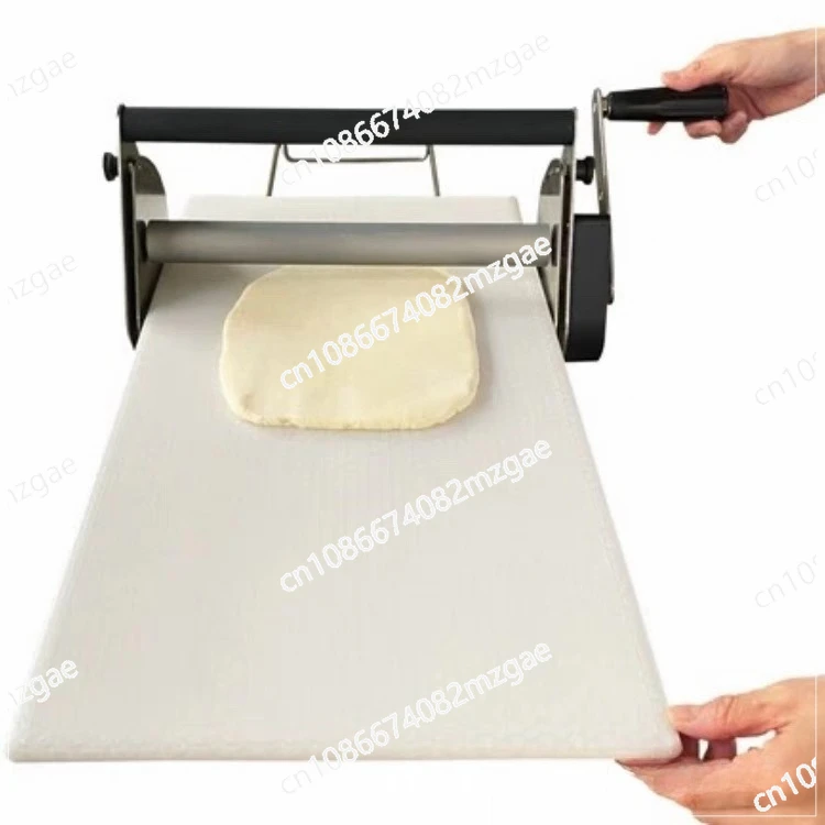 Manual Pastry Sheeter for Home Use, Small Tabletop Dough Roller for Croissant and Egg Tart, Hand Crank Dough Press