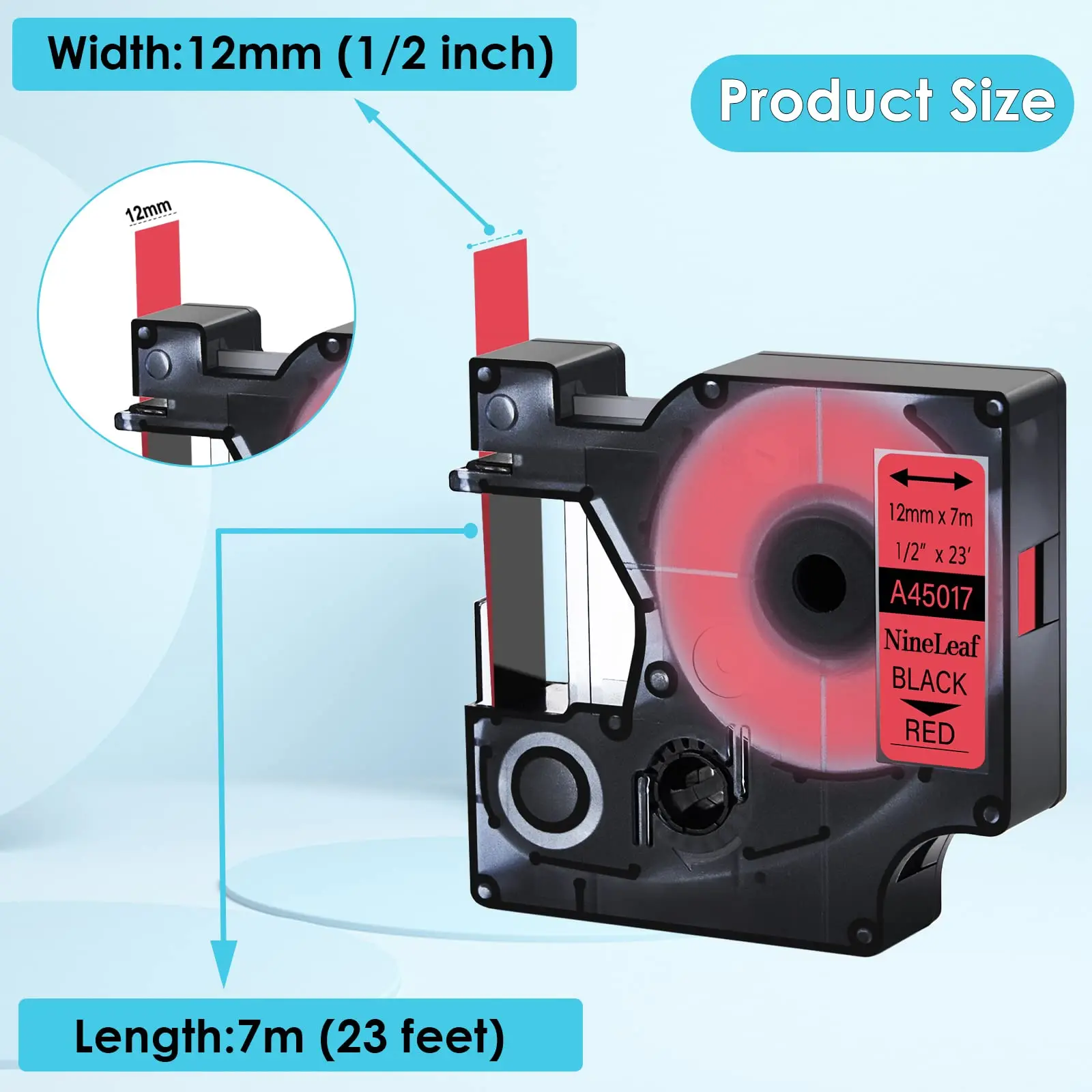 5 шт., ярлыки для LabelPoint 45017, 12 мм
