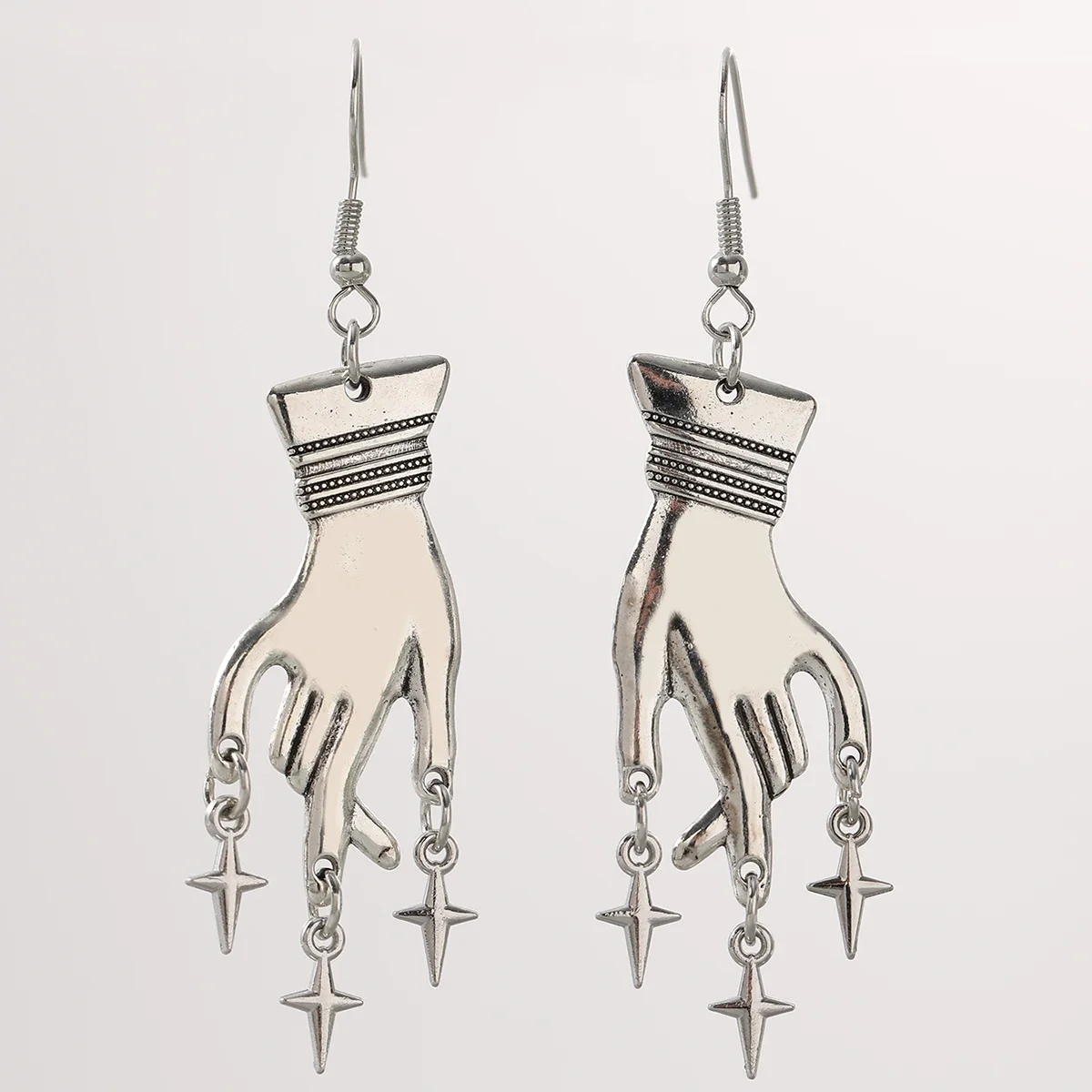 Independent Gothic Silver Hand Star Women's Earrings Jewelry