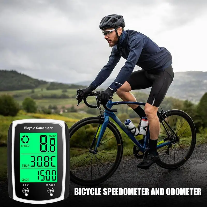 Cycle Computer Waterproof Wired Cycling Odometer And Speedometer With Backlight Display Auto Wake-Up Portable Biking Accessories