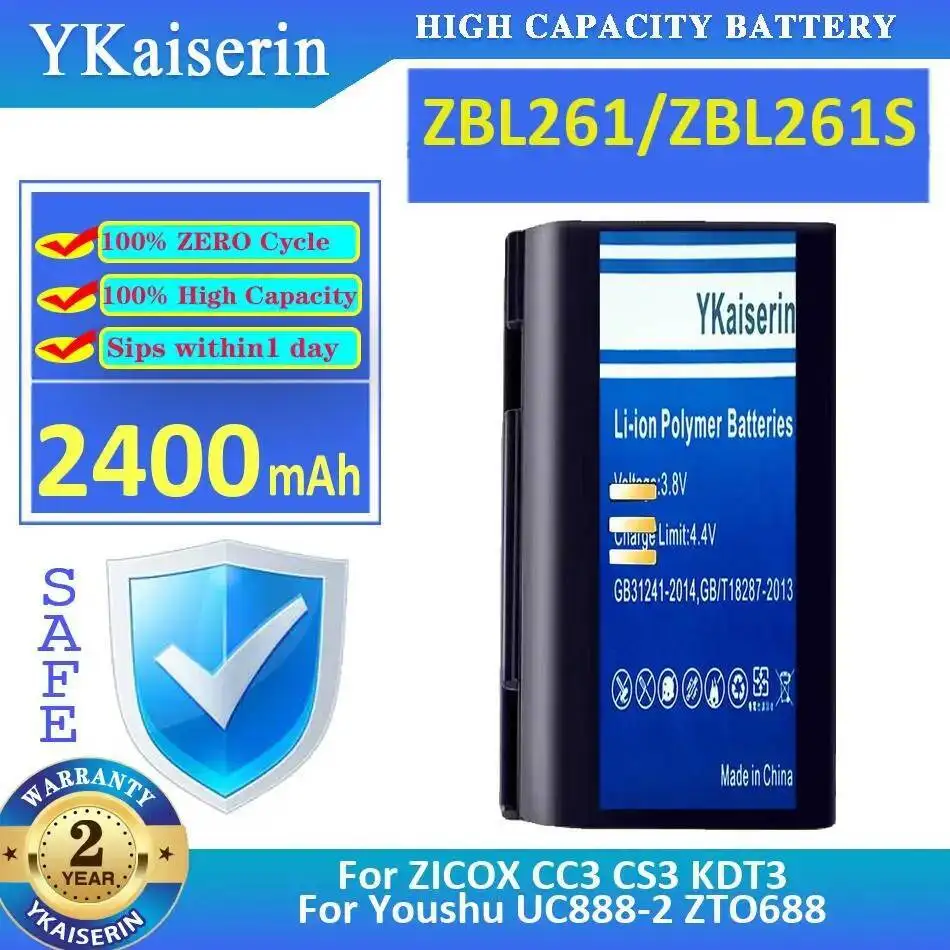 

ZBL261 ZBL261S 2400Mah For Zicox CC3 CS3 KDT3 Youshu UC888-2 ZTO688 Reliable Power Supply Printer Battery