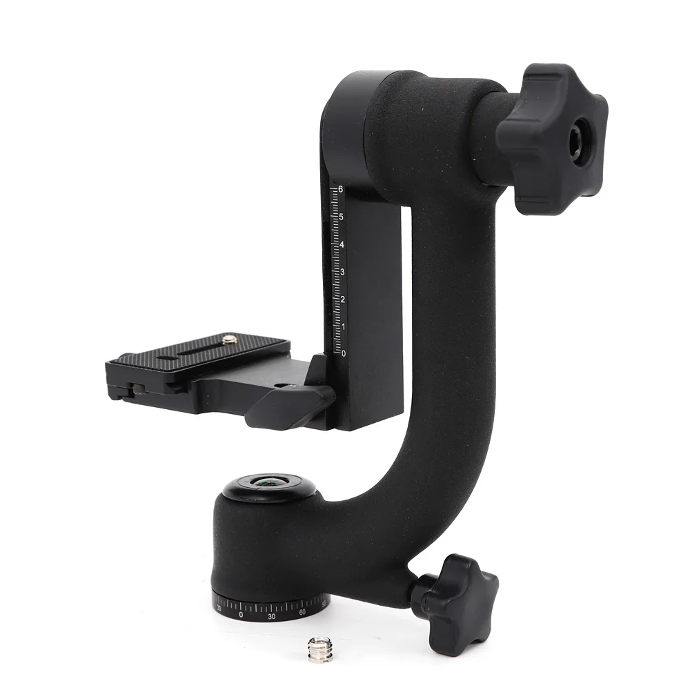 Treppiede professionale a 360 ° Gimbal panoramico testa a sfera supporto a sfera in lega di alluminio altezza regolabile per teleobiettivo fotocamera DSLR