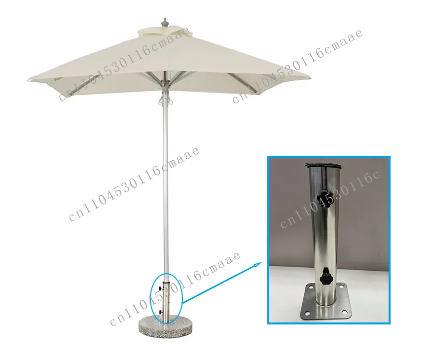 Heavy duty stainless steel patio umbrella connection pipe for base and pole connections for commercial use