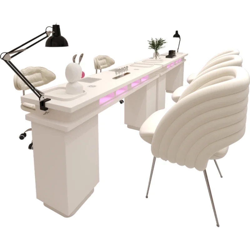 White European Nail Desk Chair Set Professionals Manicure Nail Table Nordic Aesthetic Tavolo Per Unghie Salon Furniture - Image 6
