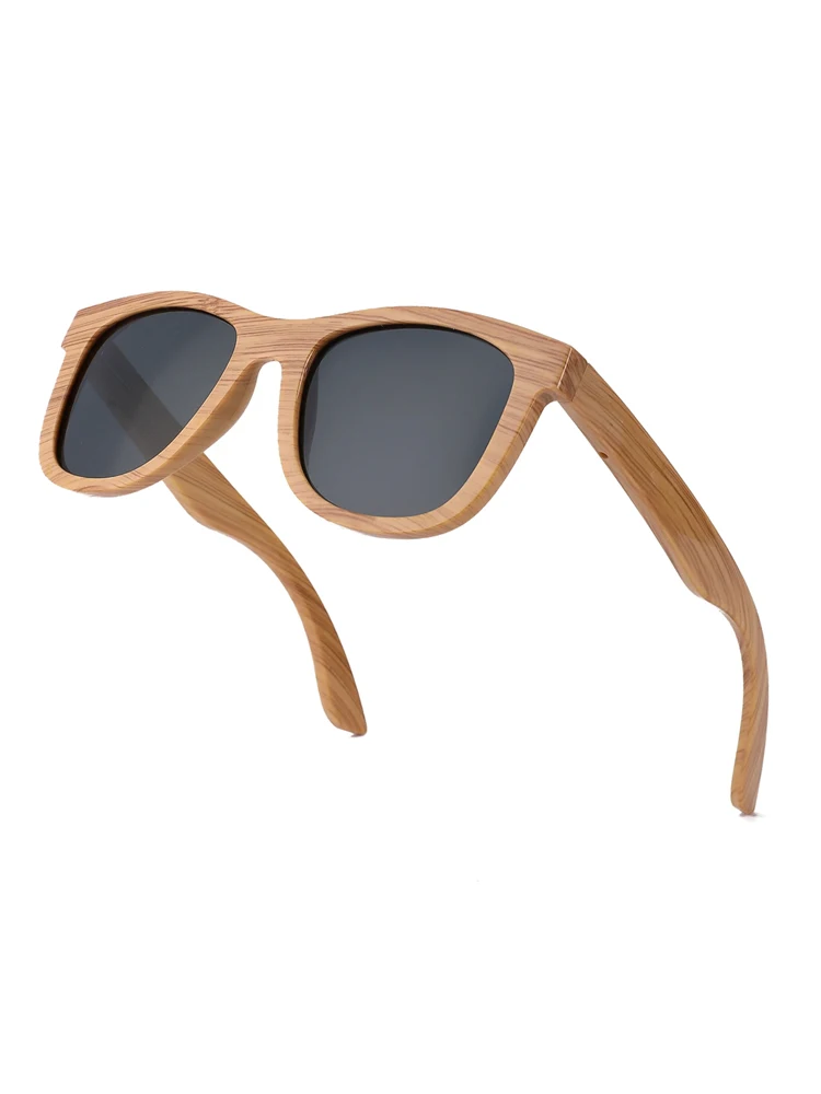 Kunststoff Holz Bambus Sonnenbrille Männer Frauen Klassische Mode UV400 Vintage Fahren Sonnenbrille Schwarz Angeln Brillen – Detail 3