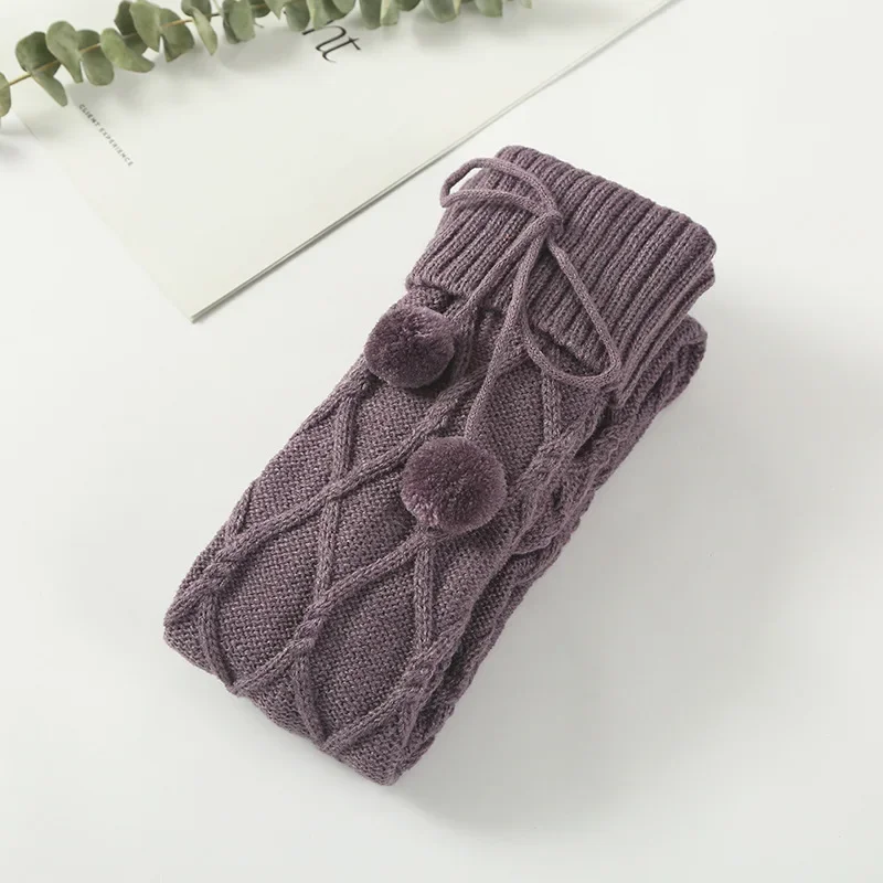 Winter Women Knitted Stockings Warm Over Knee Socks Ladies Girls Thigh High Long Boot Socks Solid Color Foot Leg Warmer