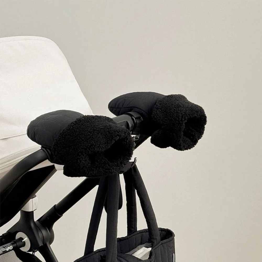 

Fleece Lined Baby Stroller Gloves Anti Freeze Keep Warm Baby Carriage Gloves Thickened Windproof Stroller Handlebar Gloves