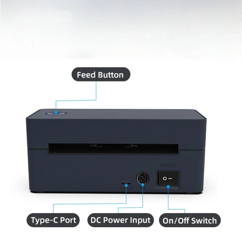 Draadloze Bluetooth Thermische Desktop Verzendlabelprinter 4x6 Ondersteuning Android Mac iPhone Windows - Verzendlabelprinter