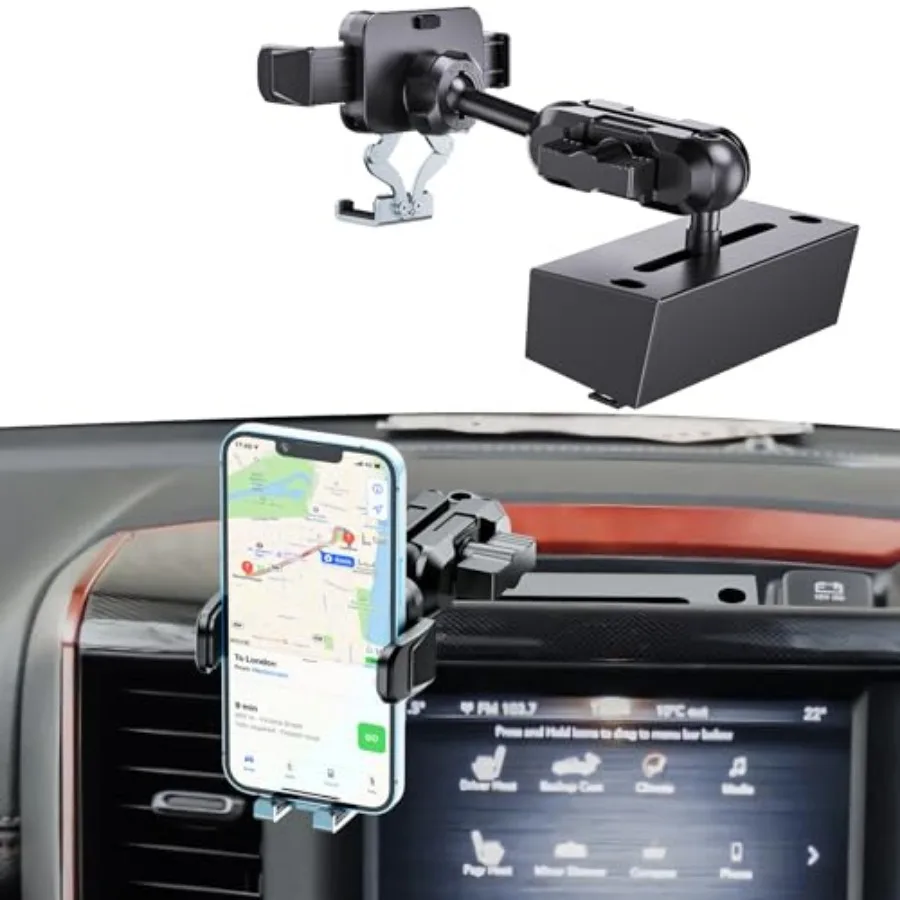

Upgraded Metal Phone Mount for Ram Truck 2019+ Dash Mount Cell Phone Holder Compatible with Dodge RAM 1500/2500/3500 and TRX 36