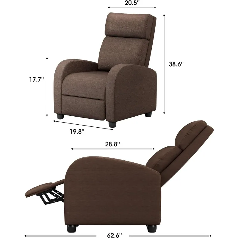 Recliner Chair, Recliner Sofa PU Leather for Adults, Recliners Home Theater Seating with Lumbar Support, Reclining Sofa Chair