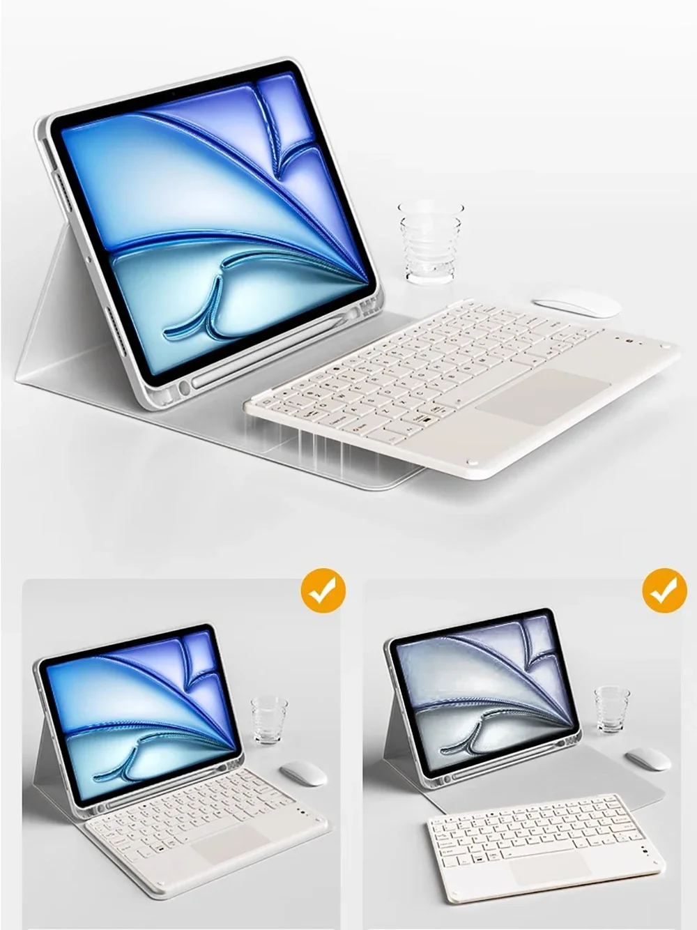 حافظة لوحة مفاتيح وماوس جديدة لجهاز iPad A16 من الجيل الحادي عشر لعام 2024-2025 لجهاز iPad Air M3 M2 11/13 بوصة Mini7 A17 Pro M4 Funda غطاء لوحي مغناطيسي #2