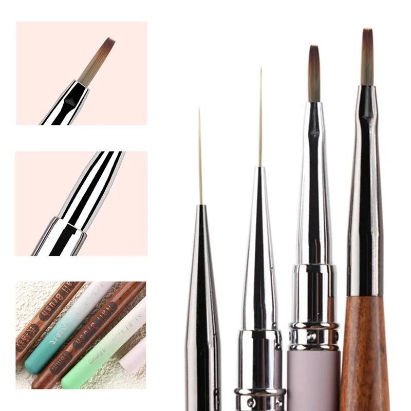 1/2PCS 드로잉 펜 아트 라이너 디자인 페인팅 폴리쉬 젤 브러쉬 UV 젤 네일 드로잉 펜 도구 라운드 헤드 메탈 캡 포함