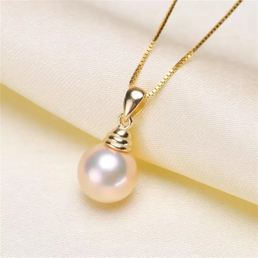 

DIY Accessories S925 Sterling Silver Pearl Pendant Empty Delicate Necklace Pendant Female Can Be Matched Fit 7-10mm Round Beads.