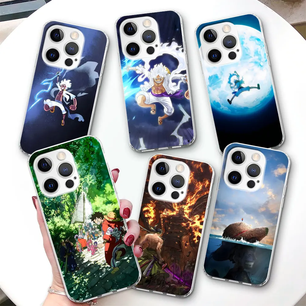 

Чехол One Piece Comic Luffy для iPhone 17 Air 14 12 15 Pro 7 8 Plus 13 Mini XR X XS Max SE 2022 2020 Прозрачный чехол из ТПУ для телефона