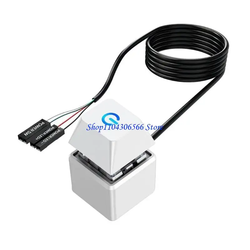 02DD Computer Desk Power Button On Button with LED Light &Cable for Home Internet