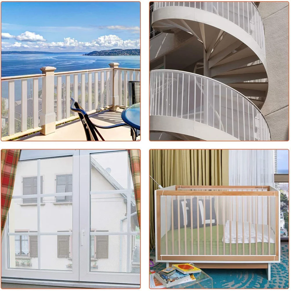 

1 set 1 Set Stair Safety Net Balcony Mesh Guard For Kids Pets Railing Cover 4.5X0.9M Durable High-Grade Easy Install Trim Indoor