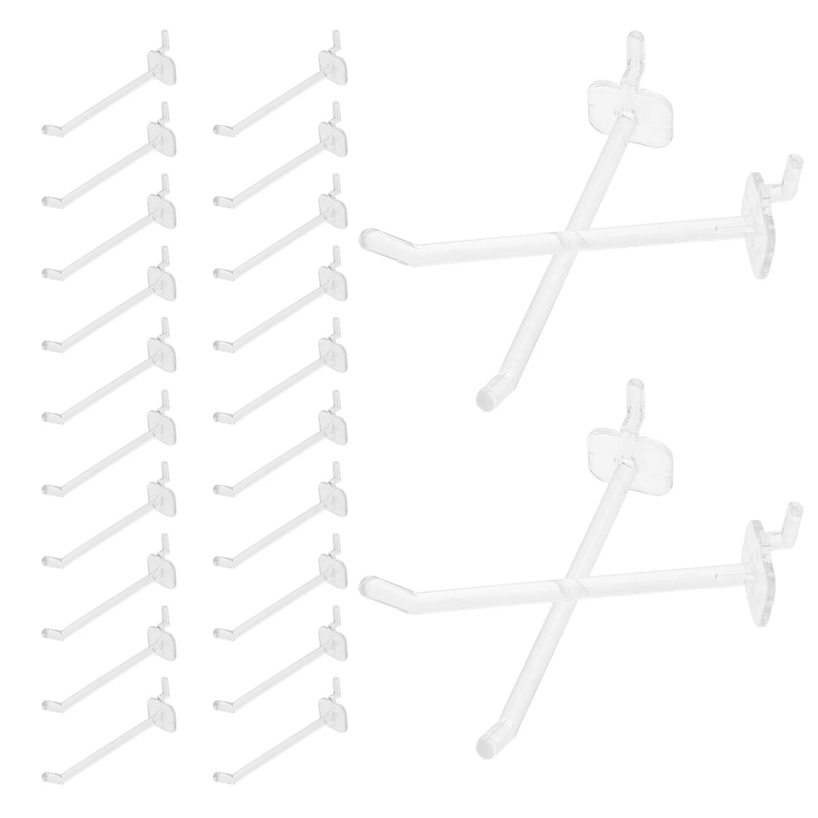 

50Pcs Clear Plastic Pegboard Hangers Transparent Apple Display Hooks For Showroom Samples Pegboard Tool Organizer