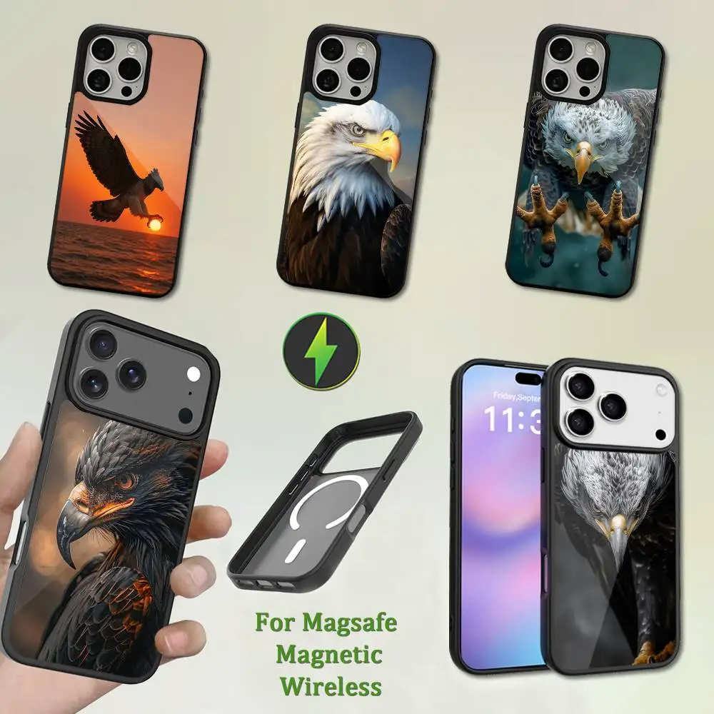 

Animal Fierce Eagle Phone Case For iPhone 13,12,11,16,15,17,14,Pro,Max,Plus,Mini,Magsafe,Magnetic Wireless Charging