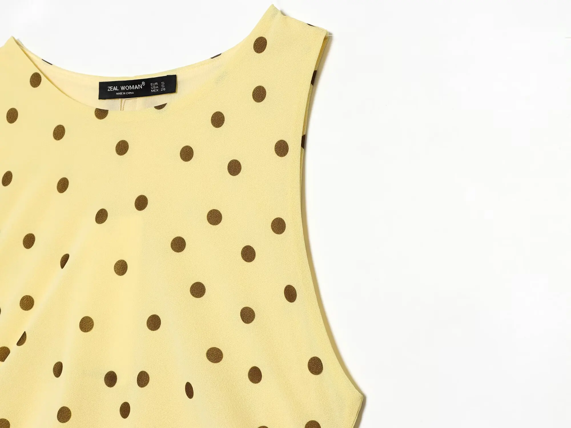 HH Minimalistisches Elegantes Polka-Dot Maxikleid für Damen Sommer Ärmelloses Tailliertes Langes Kleid Smart Casual Büro-Outfit – Detail 5