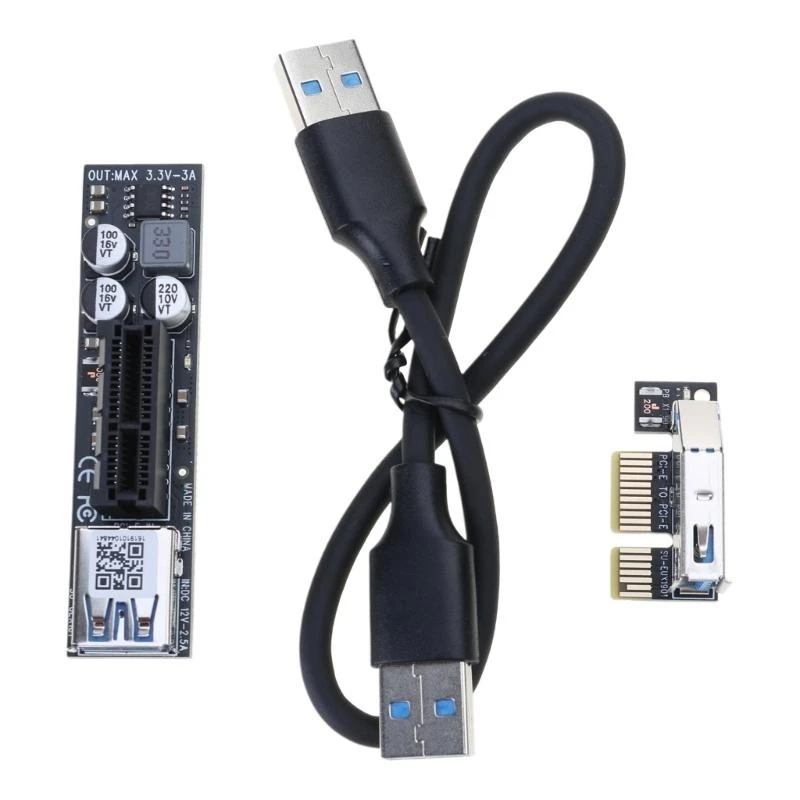 

SZSU PCIE Extension Cable High Speed USB3.0 PCIe3.0 Extension Cable 8Gbps PCIExpress 1X Risers Card