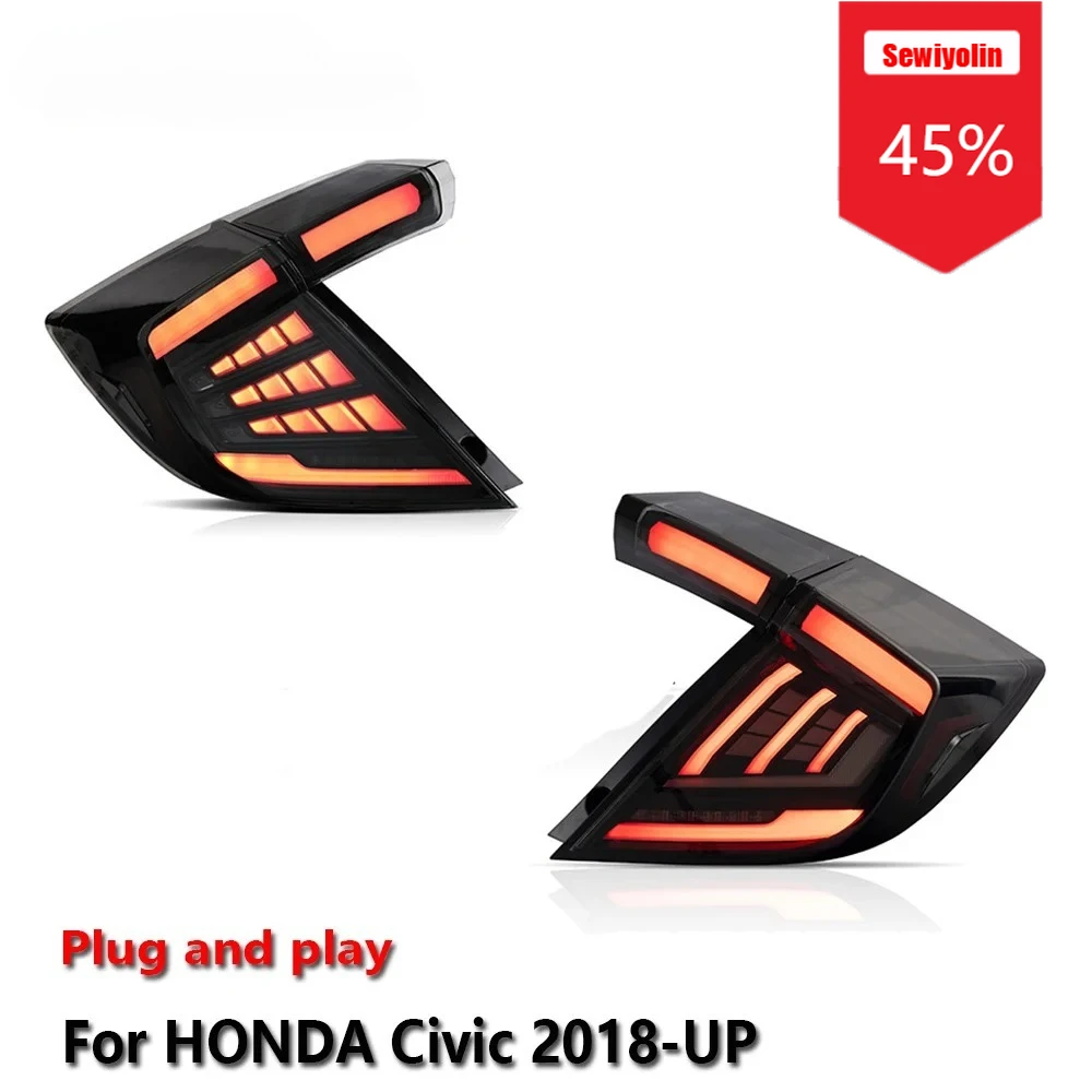 

Sewiyolin автомобильные светодиодные задние фонари в сборе для HONDA Civic 2018-UP авто противотуманные DRL тормозные указатели поворота Plug and Play