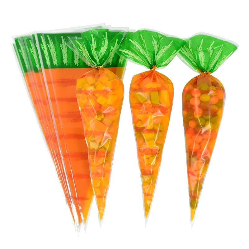 20/40pieces Easter Carrot Candy Bag Children\'s Day Spring Party Gifts DIY Packaging Decoration Birthday Baby Shower Supplies